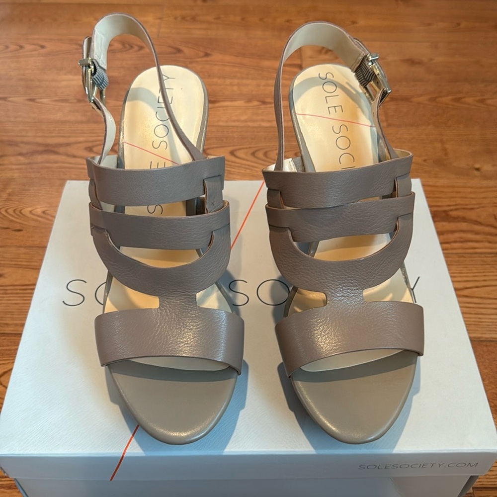 Sole Society SO-JENNY wedges. Color: night taupe. Never worn.